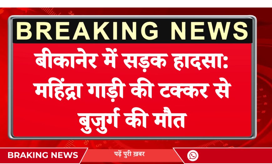 बीकानेर में सड़क हादसा: महिंद्रा गाड़ी की टक्कर से बुजुर्ग की मौत – JAI BIKANA